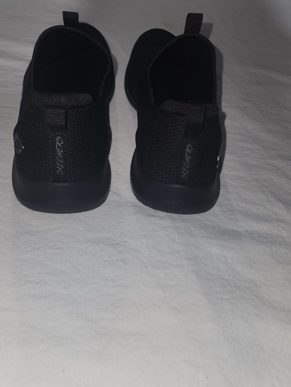 Triple Black Skechers Slip-On Knit Sneakers With Memory Foam Size 8.5 - Picture 7 of 9